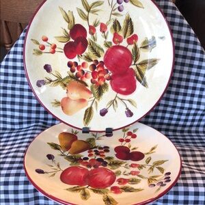 Vibrant Red and Yellow Dinnerware Set with Floral Design Tuscan Harvest